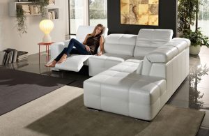 Megane Egoitaliano leder couch mit relaxfunktion wohnlandschaft Funktionssofa