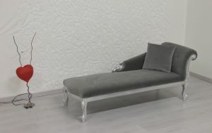 CLEOPATRA Recamiere Grau und Silber-orsitalia