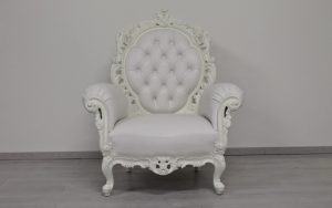 FIRENZE Weiss lackiert und Weiss Leder-orsitalia