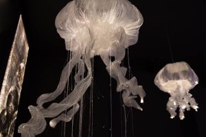 JELLYFISH- Led beleuchtete Textil Skulptur Stoff Kuns Medusa stimmungsvollen Hingucker Dreamlux