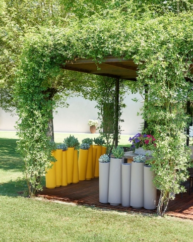 slide pot-bamboo-mobile Raumteilung Abtrennung dekorativ COVID-19 Infektions schutzmaßnahmen für Gastronomie restaurant 3