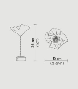SLAMP LA FLEUR KUNSTVOLLE AUFLADBARE AKKU TISCHLEUCHTE BATTERIE MASSEN