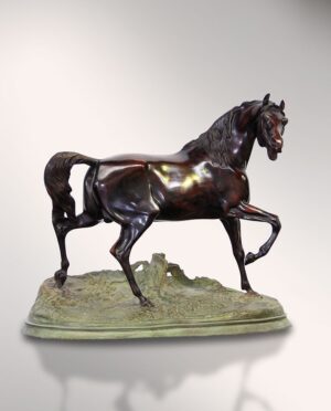 PferdVonLeonardo_Klassische_Statuen_schwarzeflorentinischePatinaStatue_Kunsthandwerk