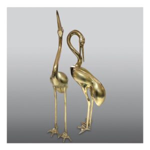 MODERNES_FLAMINGOPAAR_moderne_tierfiguren_messingstatuen_gebuersteten_messing_Kunsthandwerke