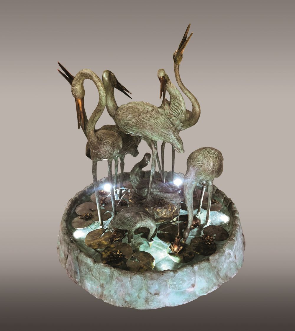 REIHERBRUNNEN_klassische_brunnen_bronzebrunnen_bronze_und_gruene_platina_Kunsthandwerke | Fonderie_Artistiche_Ruocco_REIHERBRUNNEN_klassische_brunnen_bronzebrunnen_bronze_und_grüne_platina_Kunsthandwerke