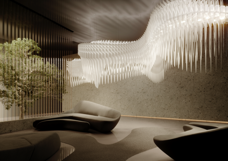  | SLAMP-ZAHA-HADID-Salone-del-Mobile-2023-ARIA-INFINITA-Designerleuchte-Kunst-Haengeleuchte-Euroluce2