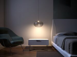 GEO mundgeblasenes Glas LED oval Pendelleuchte